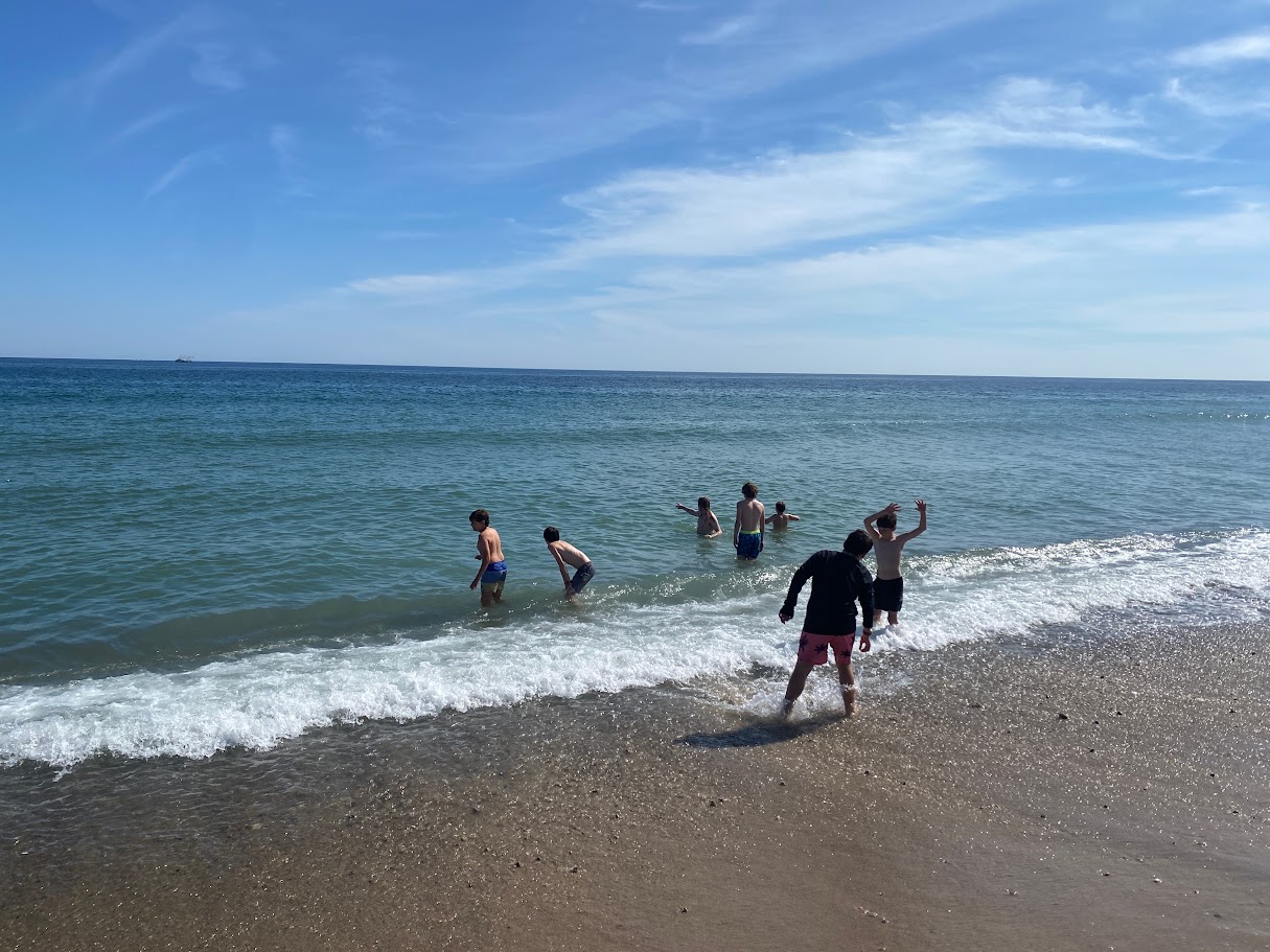 Scouts at the beach at Nickerson State Park.